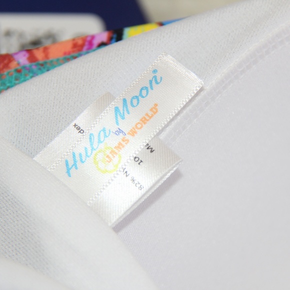 Plus 2X Tankini Floral RedBlue Overlay Swim Top - Picture 4 of 4